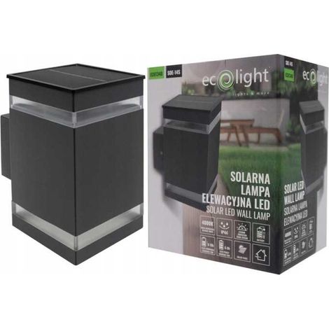 Solar-Fassadenleuchte, Gartenwandleuchte, LED SOE-14S, IP44, schwarz/grau (1/5)