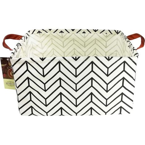 Panier De Rangement Rectangulaire - Toile - 35 x 25 x 20 cm - Avec Couvercle - Pour Jouets Livres Vêtements Chambre Enfant Étagère - 1 Pièce (1/5)