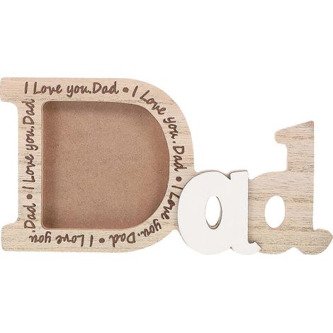 Cadre photo de bureau en bois pour papa - Support photo - Décoration pour la fête des pères-20.5x10.8cm