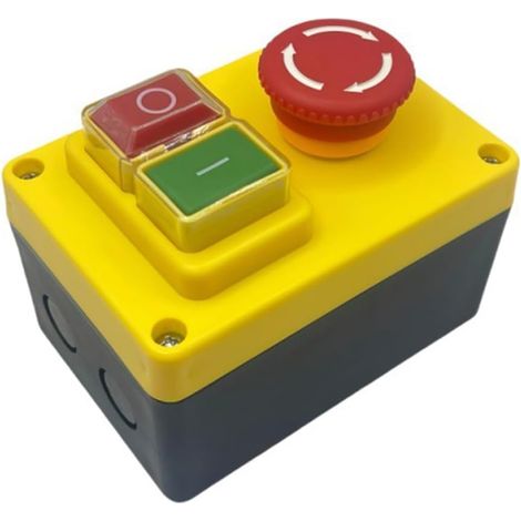 Interrupteur à Bouton-Poussoir Électromagnétique KJD17D 250 V 16 A Interrupteurs D'Arrêt D'Urgence pour Outils Électriques et Équipements de Machines-Outils (1/5)