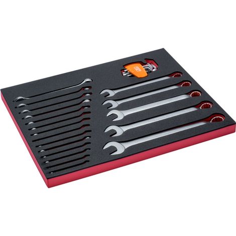 Bahco Fit&Go 3/3 Schaumstoffeinlage Satz Ring-Maulschlüssel, gekröpft - 28-tlg.