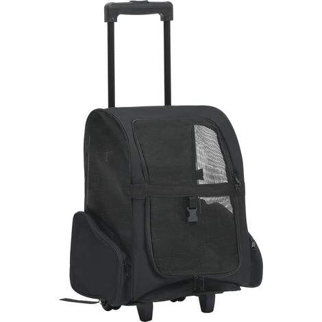 Carro plegable para mascotas multiusos negro vidaXL