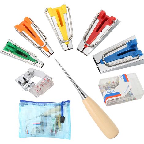 Outils de reliure, outil de reliure pour tissu sergé, pied presseur pour quilting, kit d'outils de reliure DIY 5 pièces