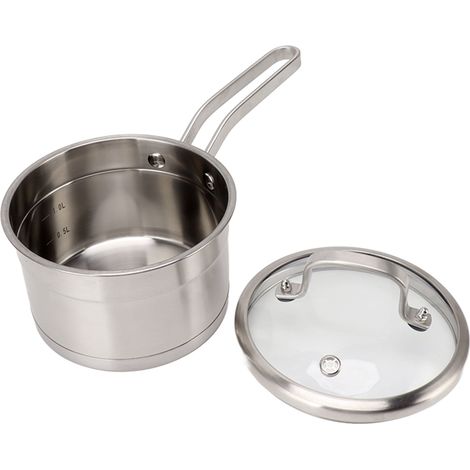 Casserole Inox 304 à Fond Épais pour Lait, Soupe et Cuisine Domestique, Poignée Unique (1/5)