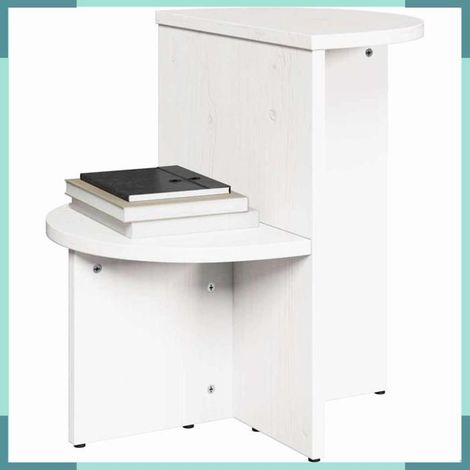 Table Basse - 873527 - Blanc - Bois massif en pin - 50 x 40 x 50 cm (1/5)