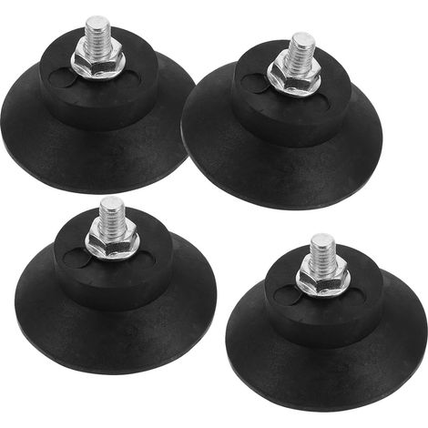 COLLBATH Lot de 4 patins anti-vibrations filetés en caoutchouc noir, (1/5)
