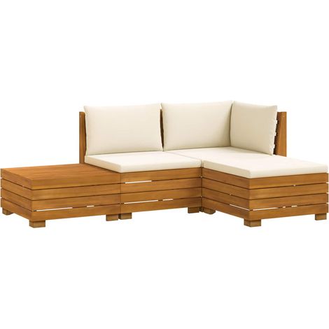Maison Exclusive - Outdoor-Sofagarnitur mit Kissen 4 Stück Braun