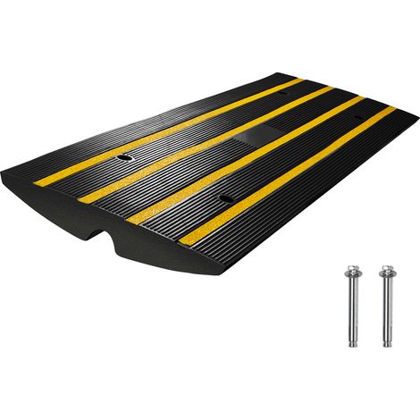 Mophorn Rampa de bordillo : goma de 2,6" de altura. Capacidad de 33 069 lb para trabajo pesado. Rampa de umbral para muelle de carga, garaje y acera. Juego de rampa completa expandible