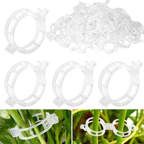 Clips Tomate pour Plantes, 100 Pieces Clips Support pour Attacher Les Plantes de Jardin Clips, Plant Support Clips de Jardin, Clips de Vigne pour légumes, tomates, et Plants de vignes (Blanc) (1/5)