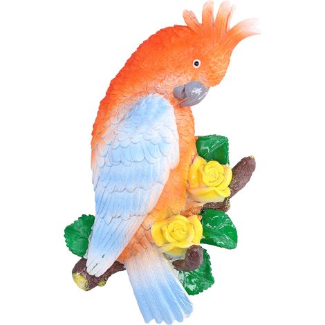 Statues de Cacatoès en Résine pour Jardin, Décoration d'Extérieur et Intérieur (1/5)