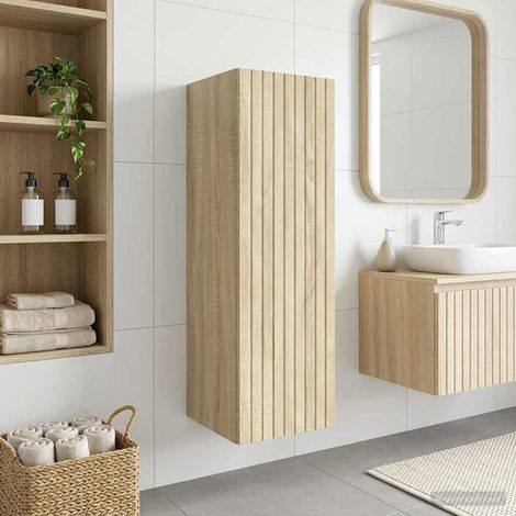 vidaXL Mobiletto da Bagno a Muro Rovere Sonoma 33 x 34,5 x 60 cm