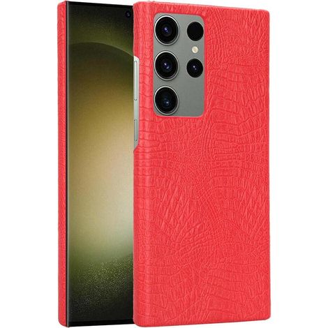 Elegante e classica custodia per telefono per Samsung Galaxy S23 Ultra, antigraffio e resistente, custodia protettiva di tendenza in classica pelle di alligatore.