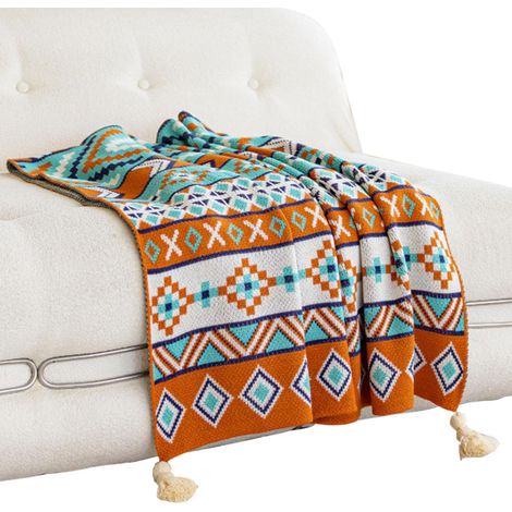 Jeté Bohème Grande Couverture Lit Douillette Toutes Saisons Jeté Rustique Couverture D'Automne Pour Lit Canapé Fauteuil Chaise Salon Chambre Jeté Décoratif Style Ferme (1/5)
