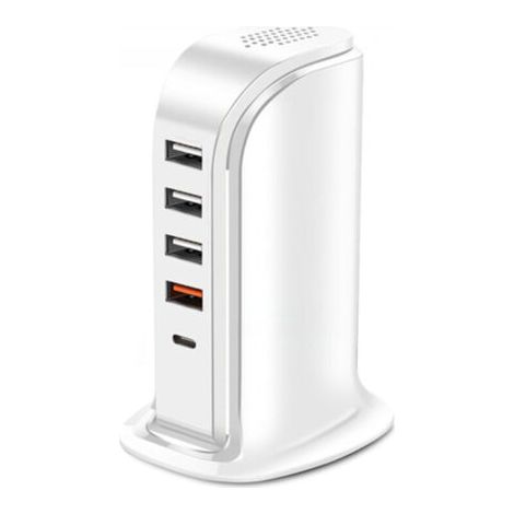 BUNTHAUS Chargeur USB Type vertical Large tension Universel 3A 4 USB QC 3.0 PD Charge rapide Station de charge USB pour téléphone portable