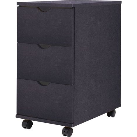 Drawer Unit 33x45x60 cm Black vidaXL