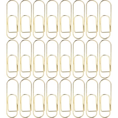 Lot de 2 pinces à stylos en métal simple, porte-carnets, porte-billets, outil de papeterie (doré) (1/5)