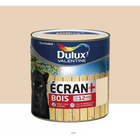 Peinture bois DULUX VALENTINE Ecran+ Bois Sable Clair 0,5 L (1/2)