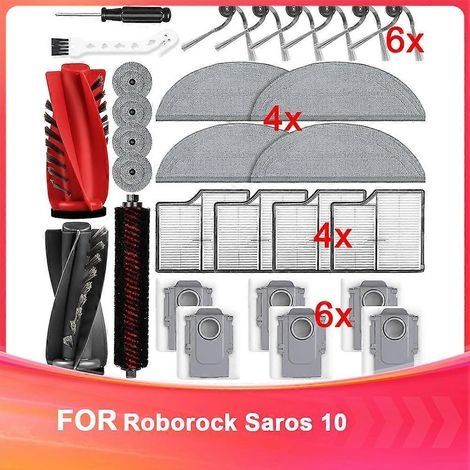 Kit de 29 accessoires pour aspirateur robot Roborock Saros 10. Ces pièces de rechange sont compatibles. (1/5)