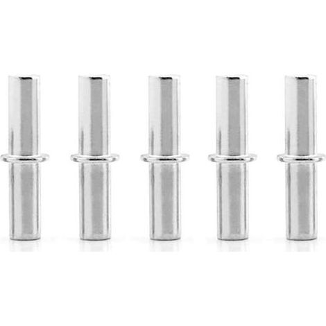Lntyq 100pcs Nickelé Ø5mm Taquets Pour Étagères Support d'Étagère Métallique Goujons de Support d'Étagère, Broches à Chevilles Pour Armoires de CuisineM5 x 25MM (1/4)