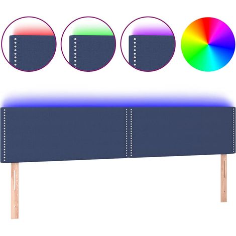 Maison Exclusive - Cabecero con LED de tela azul 200x5x78/88 cm (1/5)