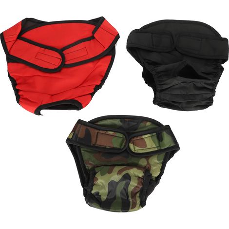 Culotte menstruelle en tissu pour chien, couche hygiénique physiologique ajustable pour animaux de compagnie (noir, rouge, camouflage, taille XXL) (1/5)