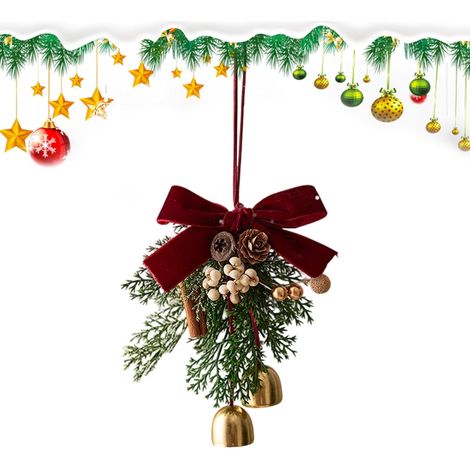 Cloche Noël Suspension De Porte Festif, Hiver, Fêtes, Ornement, Décorations Accroche-Poignée Cloche Avec Entrée, Intérieur, Extérieur, Mur, Fenêtre, Manteau, Cheminée, Arbre, (1/5)