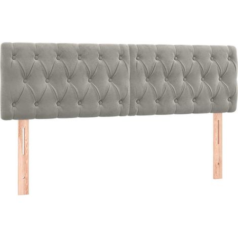 Maison Exclusive - Cabeceros terciopelo gris claro 160x7x78/88 cm (1/5)