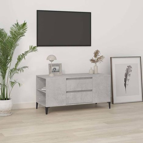 vidaXL Mueble de TV madera contrachapada gris hormigón 102x44,5x50 cm (1/5)