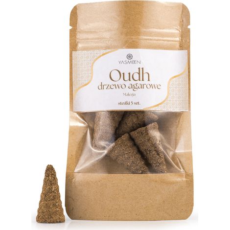 Incienso Yasmeen Oudh - madera de agar, conos de reflujo, 5 unidades.