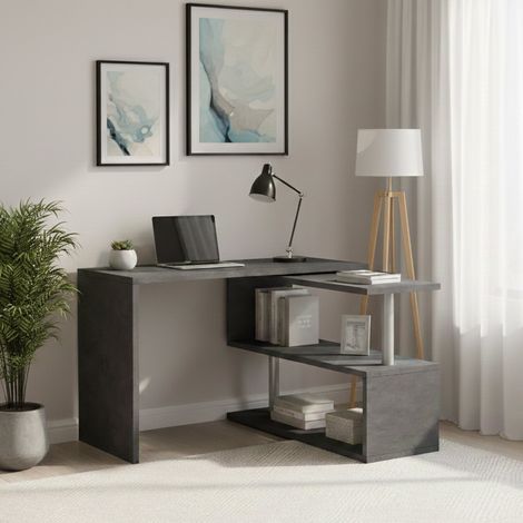 Dmora - Escritorio Dascagn, Escritorio esquinero porta PC, Mesa de oficina multiusos, Escritorio multiposición ahorra espacio, 100% Made in Italy, cm 120x50h75, Antracita (1/5)