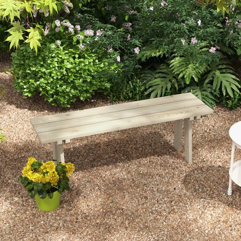 Banquette 2 places Bois 220 kg charge extérieur terrasse/jardin naturel 130x38x45 cm