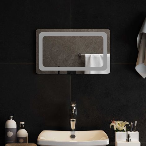 Teenpull – LED-Badezimmerspiegel Transparent 50 x 30 cm Gehärtetes Glas (1/5)