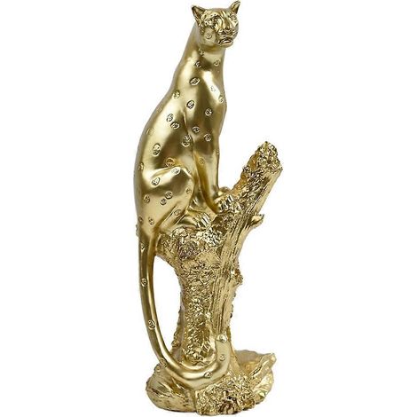 Statue de léopard en résine, sculpture décorative pour bureau, décoration intérieure, cadeau d'anniversaire, ornement artistique pour hall d'entrée (1/5)