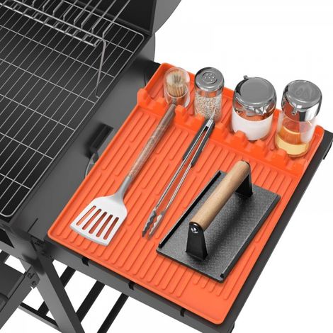 Tapis en silicone pour gril, grand tapis en silicone avec tampon anti-goutte, tapis de gril pour barbecue (1/5)