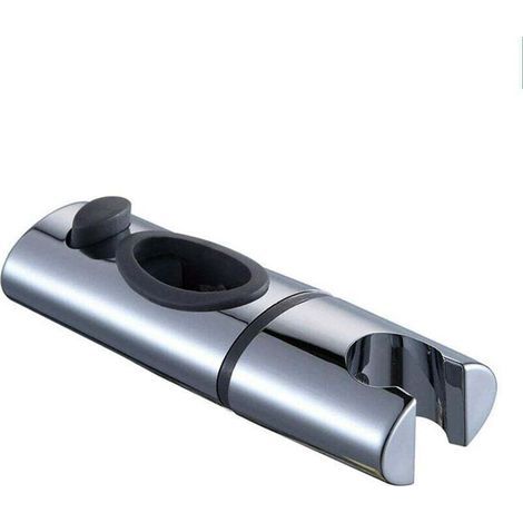 Duschkopfhalterung aus verchromtem ABS-Kunststoff, Duschstangenhalterung zum Anklemmen, um 360° drehbare Handbrausehalterung für ovale Badezimmer, S (1/4)
