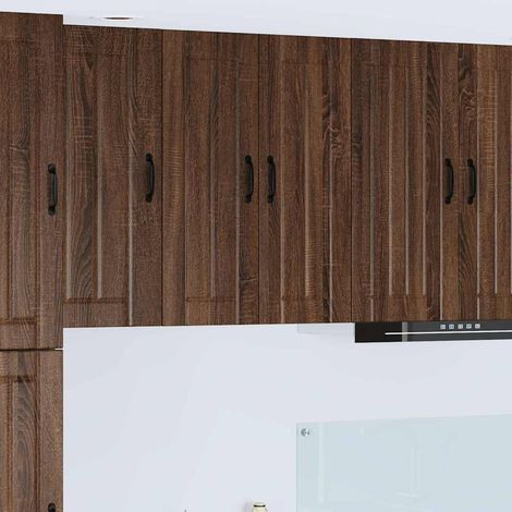 Wall Glass Cabinet LUCCA Brown Oak 60 x 31 x 80 cm vidaXL