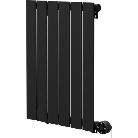Hudson Colore Matt Black 600mm x 452mm Horizontal Digital Thermostatic Electric Single Panel Radiator