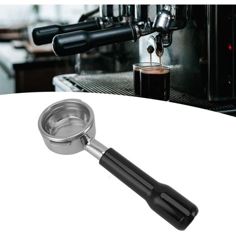 NOWWA 58-mm-Kaffeemaschine ohne Boden, abgewinkelter Edelstahlgriff, Modell C2, schwarzer Kunststoff (1/5)