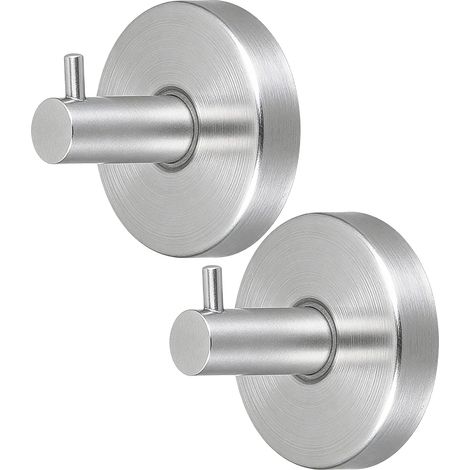 Ganchos con ventosa para colgar toallas sin necesidad de taladrar aptos para su instalación en el baño y la cocina (juego de 2, color plata). (1/5)