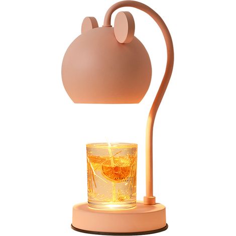 Lampe chauffe-bougie parfumée, réglable et dimmable, en fer, moderne et élégante, rose, pour bureau, prise européenne (1/5)