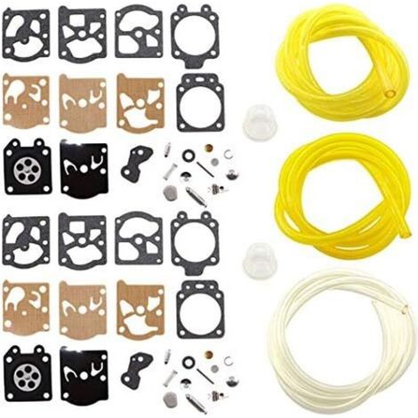Lot de 2 K20-WAT Carburateur Membrane Joint Réparation kit pour Walbro WA & WT Carburateur Dolmar FS MS Hus-qvarna Partner et Poire damorçage Tuyaux (1/4)