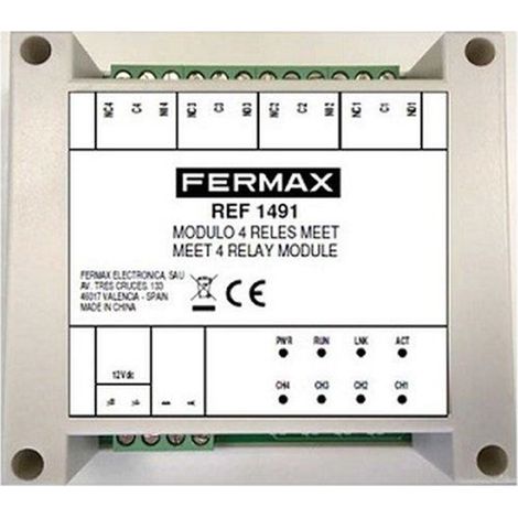 Módulo de 4 relés modbus, amplía control de apertura hasta 4 puertas adicionales