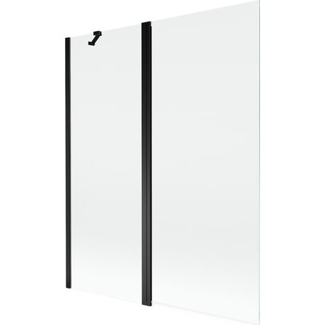 Mexen Mist 2-flügelige Badewannenfaltwand 140 x 150 cm, transparent, schwarz - 8A9-140-011-70-00
