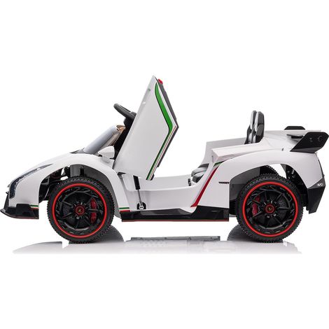 Voiture électrique Lamborghini Kids 12V 2 moteurs portes ciseaux lumière LED MP3 musique siège large marche avant arrière télécommande