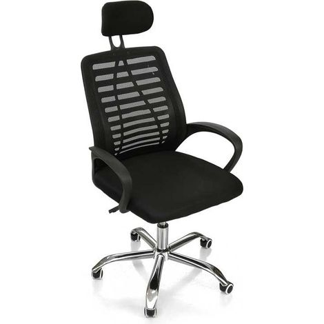 POLTRONA DA UFFICIO 48X48X113-123 CM IN TESSUTOTRASPIRANTE ALTEZZA E INCLINAZIONE REGOLABILE MAX 160 KG (1/2)
