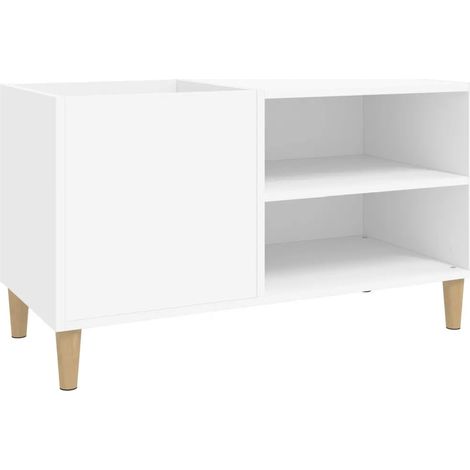 Mobile porta dischi pratico per soggiorno o ufficio 84,5 x 38 x 48 cm legno composito bianco 020049195