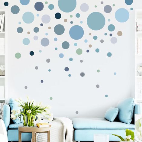 Sticker mural pastel cercles en couleurs tendres 65 pièces set (1/5)