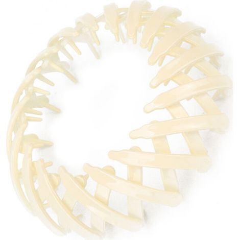 Ausziehbare Haarspange in Vogelnestform für Dutt oder Pferdeschwanz, beige Haarspange, Haaraccessoire (1/5)