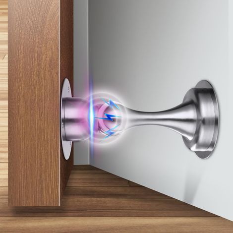 Tope de puerta magnético, paquete de 2 cuñas para zócalos de interior, topes de puerta de suelo con cierre autoadhesivo 3M, tornillos ocultos, cierre magnético para el hogar.