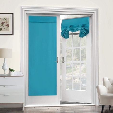 Panneau de porte-fenêtre turquoise Tricia pour plus d'intimité, panneau de porte occultant écoénergétique, panneau latéral occultant et thermiquement isolé fonctionnel, panneau de porte-fenêtre - 1 pa (1/5)